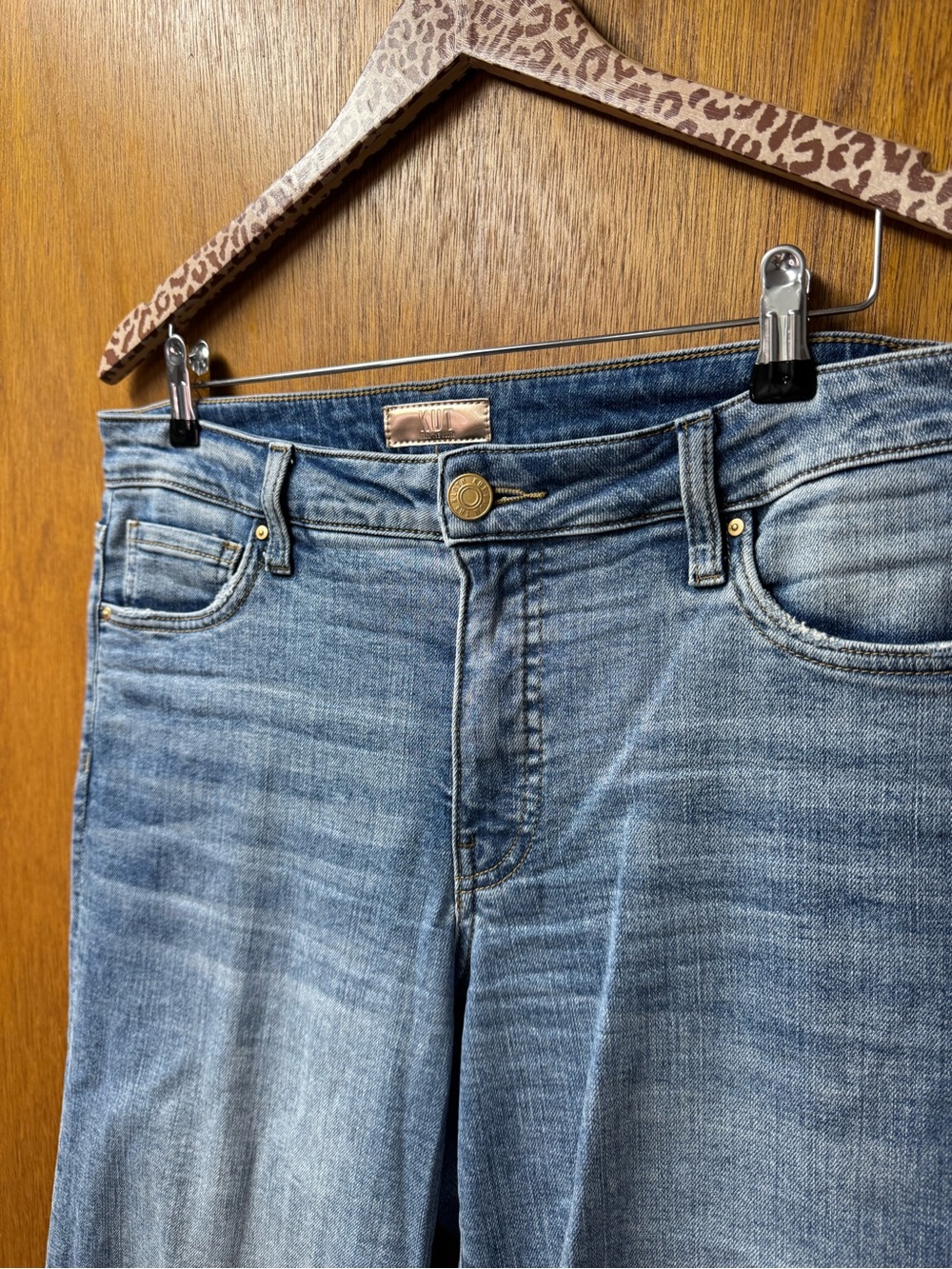 Kut From the Kloth Meg Fab Ab Wide Leg Denim Jeans High Rise Cuffed Hem Blue 6 - Picture 6 of 14